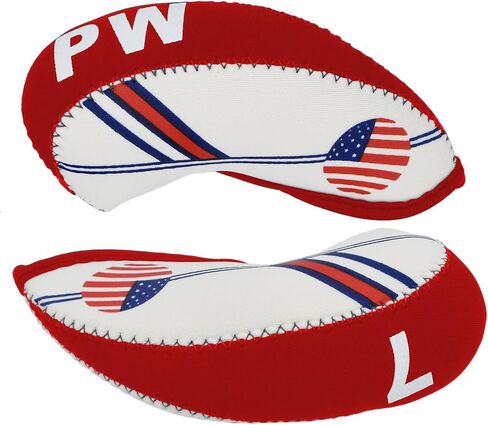 Golf Irons Club Head Covers Wedge Iron Protective Head Cover with Golf White & Blue US Flag Neoprene in Saudi Arabia