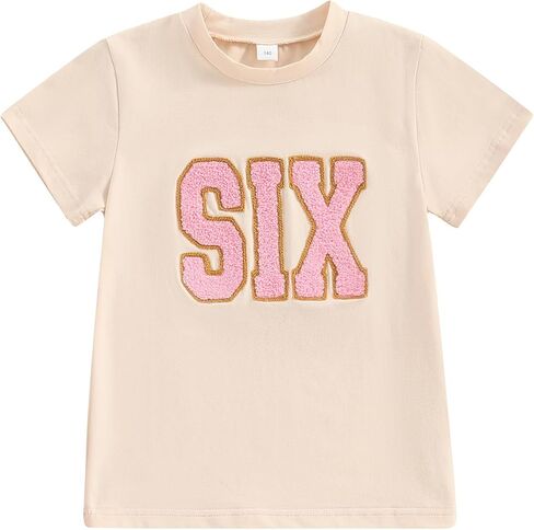 Toddler Baby Girl Boy Birthday Outfit One/Two/Three/Four/Five/Six Embroidery T-shirt Shirts Birthday Gift in Saudi Arabia