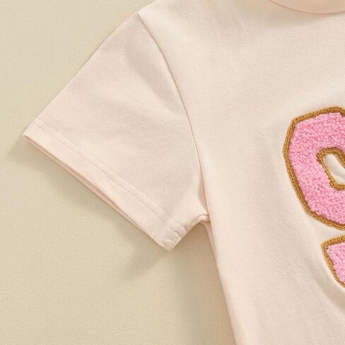 Toddler Baby Girl Boy Birthday Outfit One/Two/Three/Four/Five/Six Embroidery T-shirt Shirts Birthday Gift in Saudi Arabia