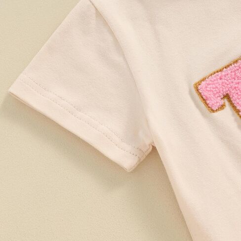 Toddler Baby Girl Boy Birthday Outfit One/Two/Three/Four/Five/Six Embroidery T-shirt Shirts Birthday Gift in Saudi Arabia