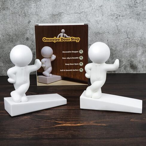 Decorative Gray Door Stopper, 2 Pack, Non-slip, Lightweight, Cute Design for Home and Office in Saudi Arabia