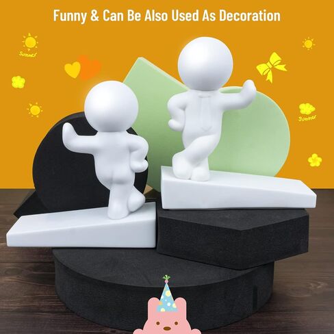 Decorative Gray Door Stopper, 2 Pack, Non-slip, Lightweight, Cute Design for Home and Office in Saudi Arabia
