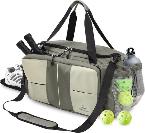 Pickleball Bag for Men Women 40L Large Pickle Ball Gym Duffle Backpack with Waterproof Compartment - Unisex Tote & Crossbody Sling Multi Carry with Strap - Holds 2 Paddles Shoes Water Bottle in Kuwait