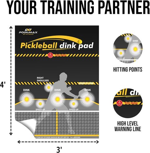 وسادة PodiuMax Pickleball Dink لتحسين الدقة والتحكم، مساعد التدريب على كرة Pickleball Rebounder، ملصق مثقاب للحائط في الهواء الطلق in Kuwait