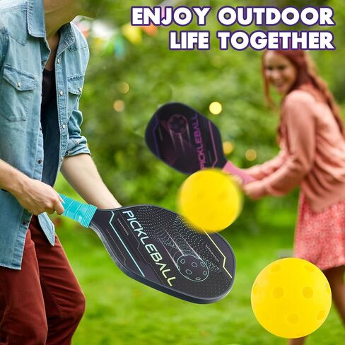 Pickleball Paddles Set of 2 with 4 Pickleball Balls, Pickleball Set,Pickleball Paddle Gifts for Men Women Beginners & Pros in Saudi Arabia