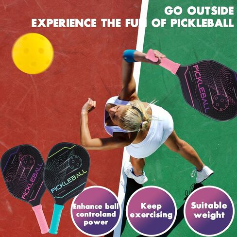 Pickleball Paddles Set of 2 with 4 Pickleball Balls, Pickleball Set,Pickleball Paddle Gifts for Men Women Beginners & Pros in Saudi Arabia