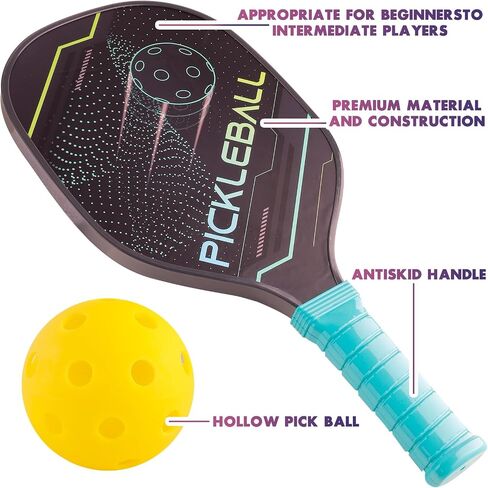 Pickleball Paddles Set of 2 with 4 Pickleball Balls, Pickleball Set,Pickleball Paddle Gifts for Men Women Beginners & Pros in Saudi Arabia