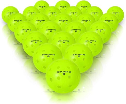 Dura Fast 40 Pickleballs | Outdoor Pickleball Balls | Neon | Two Dozen 24 Balls | USAPA Approved and Sanctioned for Tournament Play, Professional Perfomance in Saudi Arabia
