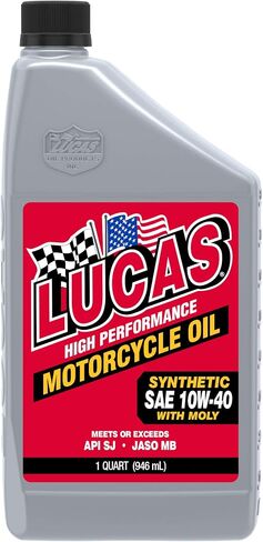 Lucas Oil 10777 زيت دراجة نارية صناعي عالي الأداء SAE 10W-40 4T مع مولي - 1 كوارت in Saudi Arabia