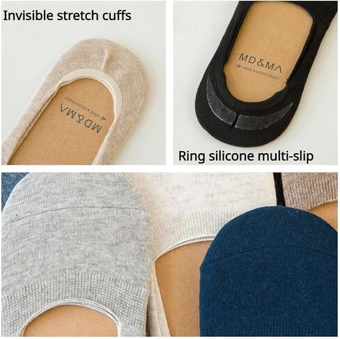 10 Pairs No Show Socks Men Women Cotton Low Socks Men Unisex Soft with Grips for Loafers Sneakers Lightweight Socks in Saudi Arabia