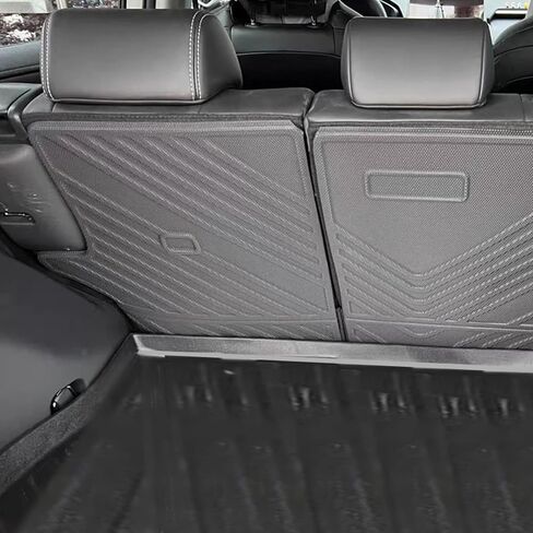 MotorFansClub Rear Seat Cover Mats Liner Backrest Mat Fit for RAV4 2019 2020 2021 2022 2023 2024 Rear Seat Back Cover Protectors Cargo Liner Black in Saudi Arabia