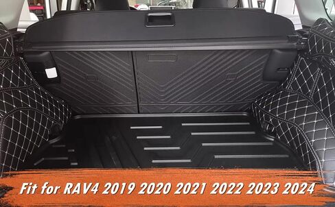 MotorFansClub Rear Seat Cover Mats Liner Backrest Mat Fit for RAV4 2019 2020 2021 2022 2023 2024 Rear Seat Back Cover Protectors Cargo Liner Black in Saudi Arabia