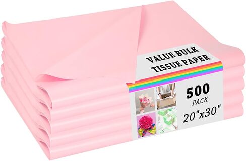 PINWATT 500 ورقة مقاس 20 بوصة × 30 بوصة من المناديل الورقية البيضاء لأكياس الهدايا ورق التغليف، وحفلات أعياد الميلاد وحفلات الزفاف وحفلات الزفاف وتغليف هدايا الكريسماس والفنون الحرفية لتزيين الحفلات in Kuwait