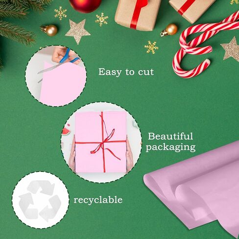 PINWATT 500 ورقة مقاس 20 بوصة × 30 بوصة من المناديل الورقية البيضاء لأكياس الهدايا ورق التغليف، وحفلات أعياد الميلاد وحفلات الزفاف وحفلات الزفاف وتغليف هدايا الكريسماس والفنون الحرفية لتزيين الحفلات in Kuwait