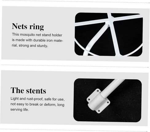 1 Set Net Bracket Baby Holder Baby Accessories Crib Canopy Cot Canopy Holder Crib Tent Bracket for Bed Net Stick Bed Canopy Crib Net Steel Clip-on Bed Curtain White in Kuwait