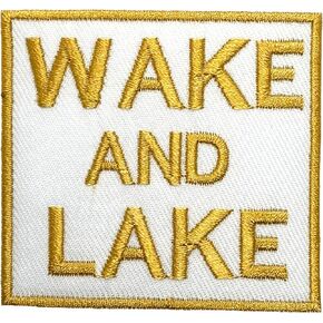 Wake and Lake Patches Iron On Patches for Backpacks, 2.3 x 2.1 x 0.1 in