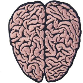 Brain Patch Embroidered Applique Badge Iron On Sew On Emblem