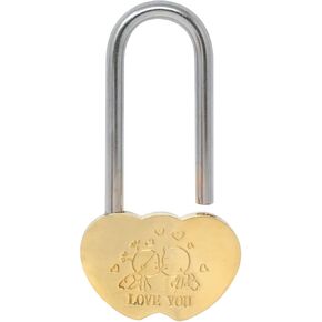 Honbay Love Lock without Key, Engraved LOVE You Heart Padlock, Solid Brass Heart Lock, Wish Lock, Everlasting Love for Lovers, Romantic Padlock