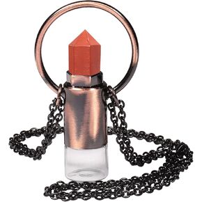 قلادة على شكل زجاجة عطر كريستال جمشت مدببة للنساء والرجال، ناشر قنينة زيت أساسي من حجر الشفاء مع كرة دوارة in Kuwait