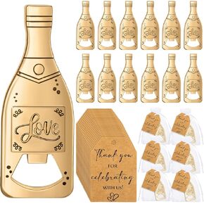 Suclain 25 Sets Wedding Guest Favors Bottle Opener Party Favors Includes 25 Bottle Opener Vintage Wedding Bottle Opener 25 Wedding Thank You Cards 25 Organza Bags Wedding Souvenirs for Guests (Love)