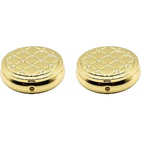 Set of 2 Circular Embossed Triple-Compartment Pocket Purse Pill Box & Organizer (Gold & Silver)