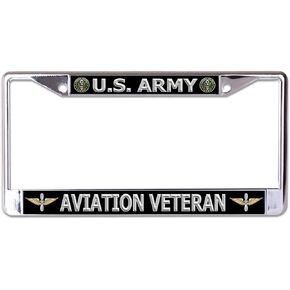 U.S. Army Aviation Veteran Chrome License Plate Frame