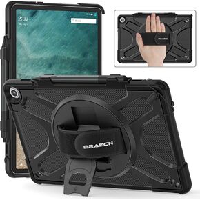 BRAECN Fire Max 11 13th Generation Case 2023, with 360° Rotating Hand Strap and Kickstand &Pencil Holder,Shoulder Strap,Keyboard Adsorption Interface for Amazon Fire Max 11 -Black