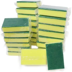 24 Pack Kitchen Sponge Individually Wrapped, Dishwashing Sponge Scouring Pad Non Scratch, Scrub Sponge for Kitchen, Bathroom, Car, Bike Wash.