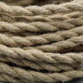 32.8ft 18/2 Twisted Electric Rope Light Cord, Antique Industrial Electrical Wire,Natural Hemp Rope Covered Wire Vintage Style Lamp Cord Strands UL Listed (TwTisted Hemp Rope) (Round Hemp Rope)