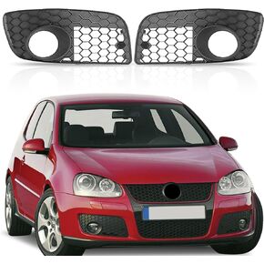 PartsFlow 2PCS Honeycomb Fog Light cover Grille Left & Right For 2006 2007 2008 2009 Volkswagen MK5 Jetta GTI
