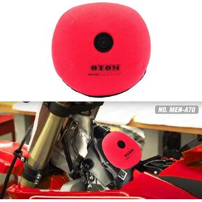 Dirt Bike Dual Foam Air Filter for CRF250R 2014-2017/CRF450R 2013-2016, Red, No. MEN-A70