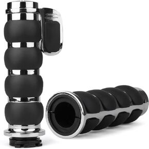 مقابض يد للدراجة النارية مقاس 1 بوصة مطاط عالمي غير قابل للانزلاق لدراجات Harley Davidson Street Glide Sportster 883 Honda Yamaha سوزوكي Kawasaki Cruisers 25 مم مقود خانق مقابض كروم أسود in Kuwait