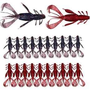 Crappie Lures Kit,Soft Plastic Fishing Lures,Weedless Worm for Bass,JoyFishing Curly-Tail Swim-Bait Fishing Lure,Power Bait Scent Fishing Soft Bait(10/20Pcs)