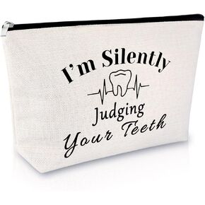 Dentist Gift Dental Gift for Women Makeup Bag Dental Assistant Gift Dental Hygienist Gift Cosmetic Bag Graduation Gift for Dentist Thank You Gift for Her Birthday Retirement Gift Travel Cosmetic Pouch