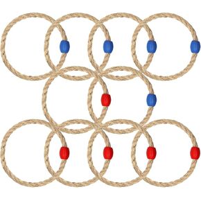 10 Pack Rope Ring Toss Game Replacement Parts for Kids and Adults, Outdoor Toss Rings for Speed Agility Practice Game,Yard Games Lawn Games for Party(Red and Blue)