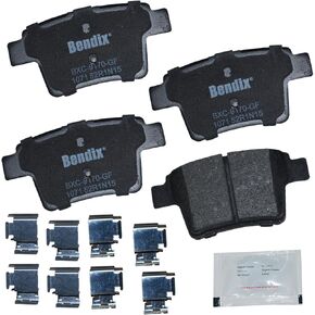 Bendix Priority 1 Ceramic Rear Disc Brake Pad Set for Ford Five Hundred 2007-2005, Freestyle 2007-2005, Taurus 2009-2008, Taurus X 2009-2008, Jaguar X-Type 2008-2005, Mercury Montego, Sable- (CFC1071)