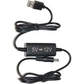 محول تيار مستمر من 5 فولت إلى 12 فولت، كابل USB إلى 12 فولت تيار مستمر - 5FT 1.2A محول الجهد الكهربي DC 5.5*2.1 مم (مع مقبس تيار مستمر 2.5 مم/1.35 مم)، لبنك الطاقة/نظام الدوائر التلفزيونية المغلقة/الشاشة/الكاميرا /مكبرات الصوت in Kuwait