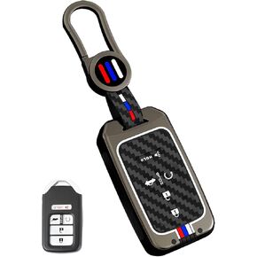 for Honda Key Fob Cover Case Metal Shell Smart Key Holder Compatible for Accord CRV Ridgeline Pilot Civic Odyssey JED Spirior (HDA-Carbon Fiber)