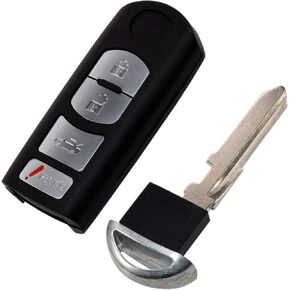 HQRP Remote Key Fob Shell Case Keyless Entry w/ 4 Buttons Compatible with Mazda 6 / MX-5 Miata 2009 2010 2011 2012 2013 2014 2015 2016