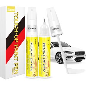 Touch Up Paint for Cars, Car White Paint Scratch Repair, 2 in 1 Design Car Remover Scratch Repair Paint Pen, Quick & Easy to Repair Minor Automotive Scratches and Car Wheels Rims Bikes Trucks