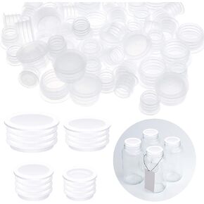 80 Pieces Salt and Pepper Shaker Stoppers 3/4 Inch, 3/5 Inch 1/2 Inch, and 7/16 Inch Plastic Salt Shaker Plug Replacement Salt and Pepper Shaker Stoppers Round Plastic End Cap for Pots Bottles Pipes
