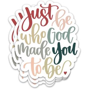 ZURRAM 3PCS Christian Faith 3" Sticker, Vinyl Waterproof Just be Who God Made You to Be Jesus Sticker, Religious Quotes Sticker Decal for Laptop Water Bottle Bible Journal 3 Inches