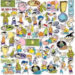 مجموعة متنوعة من ملصقات الفينيل الكبيرة Ed، EDD n Eddy 50ct - كمبيوتر محمول، زجاجة مياه، سجل القصاصات، الكمبيوتر اللوحي، لوح التزلج، داخلي/خارجي