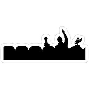 MST3K Silhouette, Mystery Decal Sticker - Sticker Graphic - Auto, Wall, Laptop, Cell, Truck Sticker for Windows, Cars, Trucks