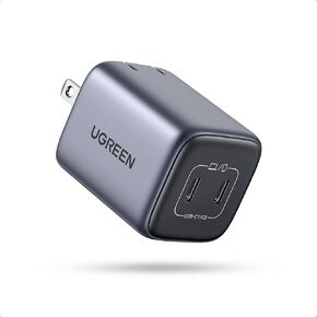 UGREEN 45W USB C Charger, Nexode 2 Port GaN Foldable PPS Wall Charger Block Support Samsung Super Fast Charging 2.0 for Galaxy S24 Ultra/Note 20, iPhone 15 Pro/14, iPad, MacBook, Steam Deck (Black)