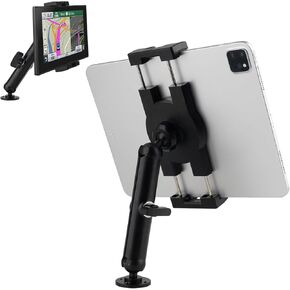 Heavy Duty Tablet Mount Stand for Truck/Car/Boat/Vehicles,Compatible with 4.7~12.9" Drivesmart/iPad/e-Reader/Fire HD/GPS, 360°Adjustable Aluminium Alloy Drilling Base Mount