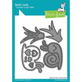 Lawn Fawn Garden Snail Steel Die - with Grass and Hearts, medium