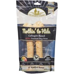 Fieldcrest Farms Nothin' to Hide 9" Knotted Chicken Flavor Bone Ultra Premuim Dog Chews, 15.1 oz., Count of 2