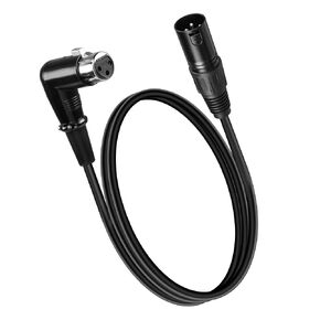 YACSEJAO XLR Microphone Right Angle Cable 3FT XLR Male to Female XLR 3Pin Mic Connector for Powered Speakers, Audio Interface or Mixer (90 Degrees XLR Female)