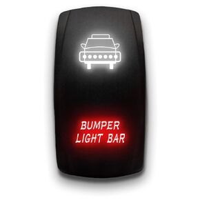 BUMPER LIGHT BAR - Red - Laser Etched Toggle Switch 20A 12V - Vertical Rocker Switch 5-Pin DPST